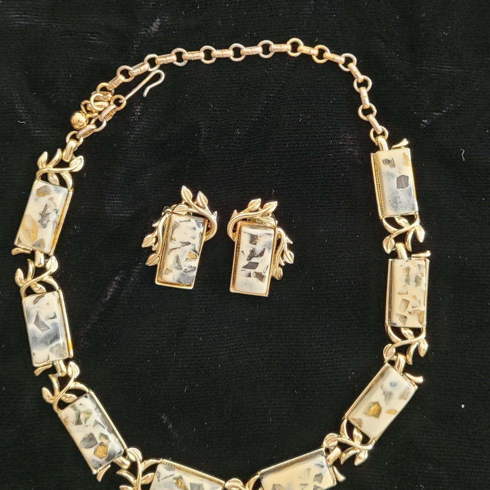 Coro Gold Tone Necklace and Earrings